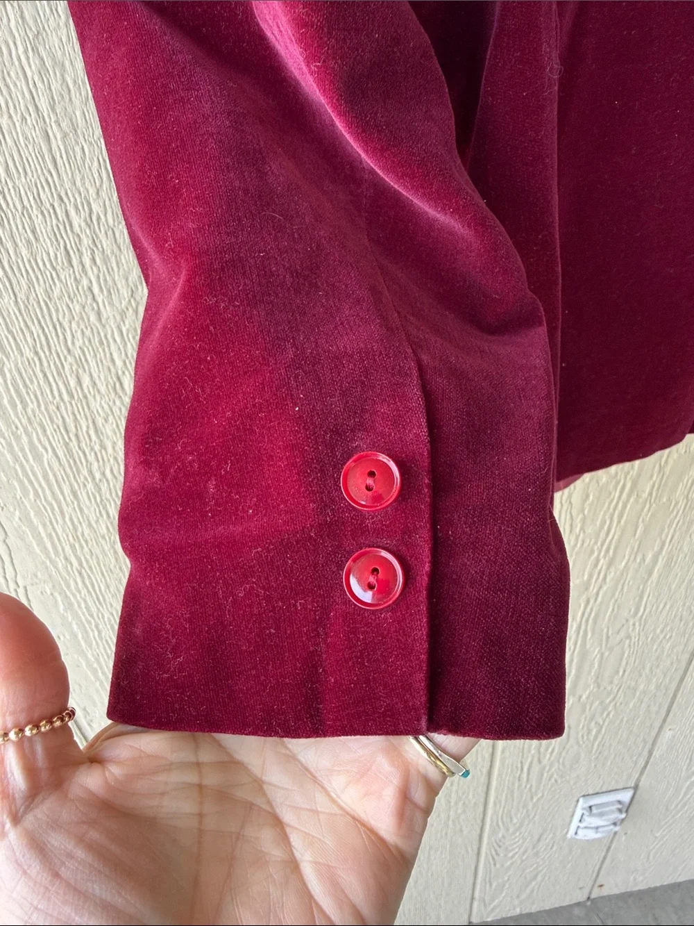 Vintage Dillards 900 West Velvet Feel Women's Blazer Jacket - Burgundy